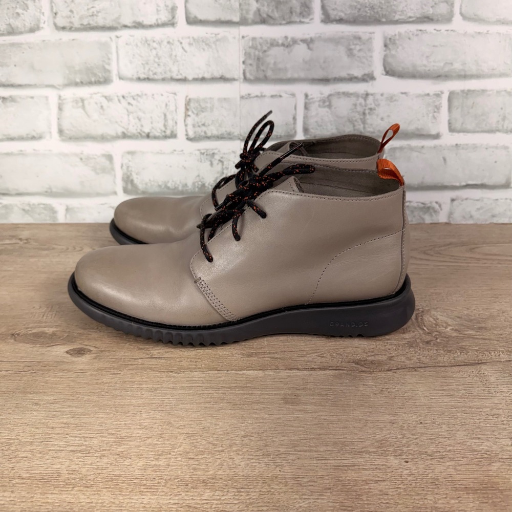 Cole Haan 2.ZEROGRAND Chukka Boot Leather Gray Mens 8